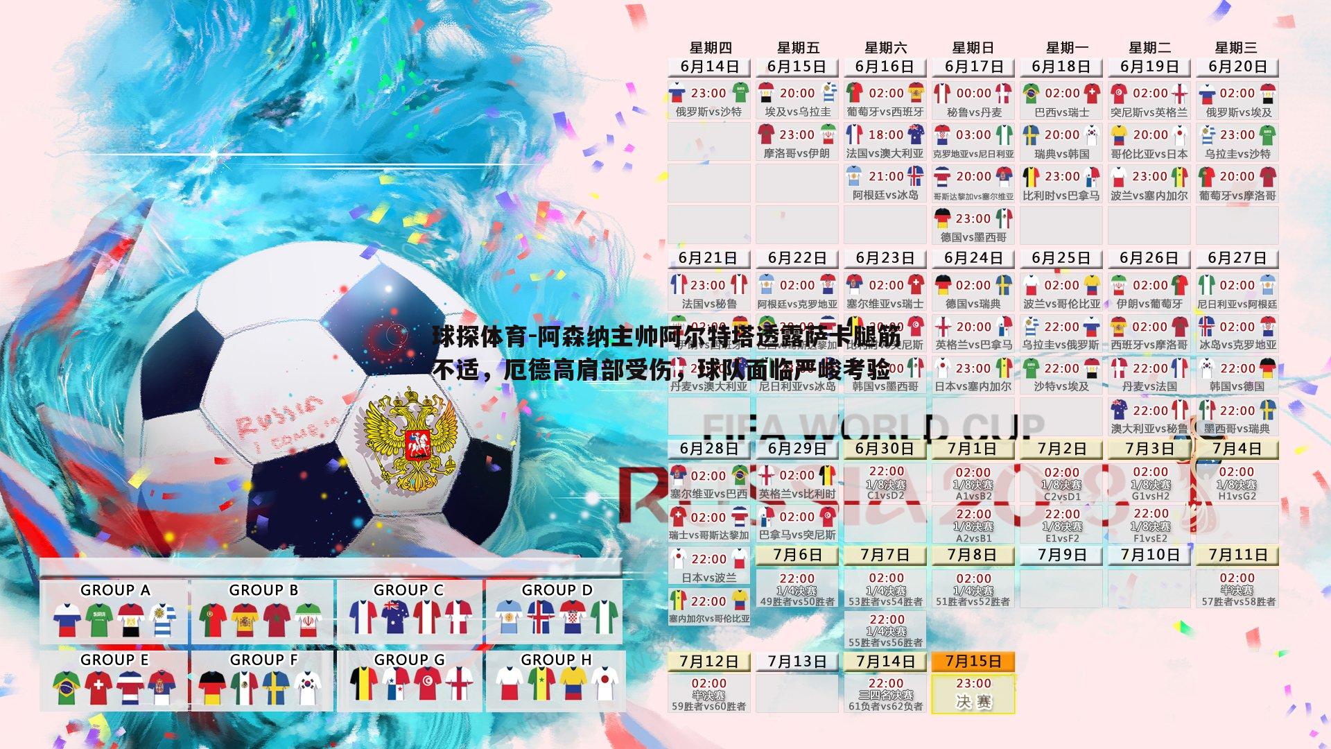 阿森纳主帅阿尔特塔透露萨卡腿筋不适，厄德高肩部受伤，球队面临严峻考验